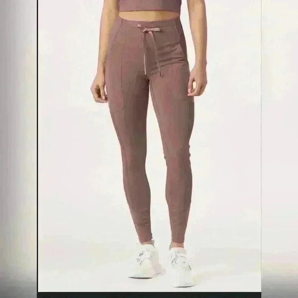 Glyder Street Leggings Womens Utility Stretch High Waist Pants Pink Red Size XL - Picture 1 of 10